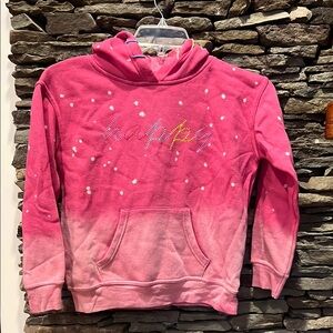 Pink Hoodie with 'Happy' Embroidery!!